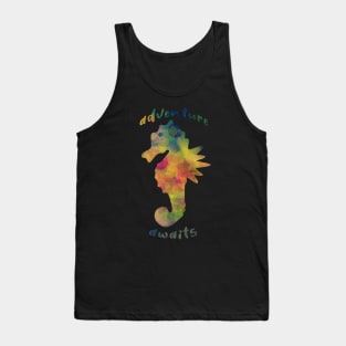 Adventure awaits colorful sea horse summer vibes Tank Top